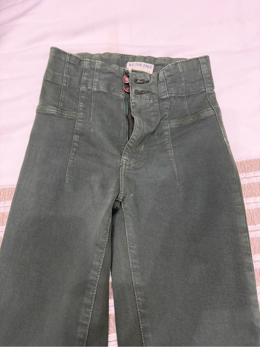We The Free High-Rise Olive Green Jeans